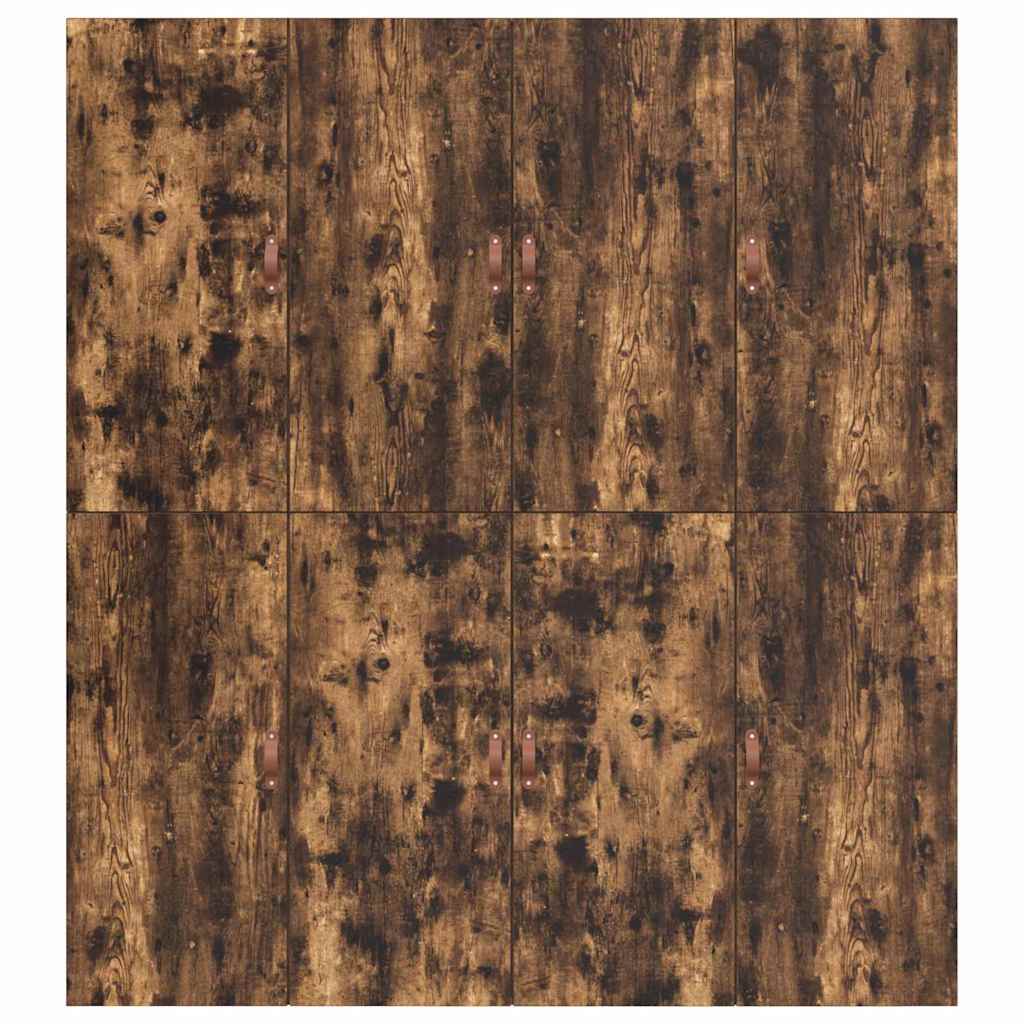 Storage Bed Frame Smoked Oak 200 x 200 cm Engineered Wood