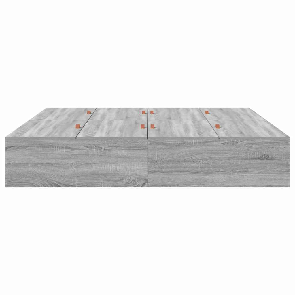 Storage Bed Frame Grey Sonoma 200 x 200 cm Engineered Wood