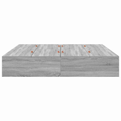 Storage Bed Frame Grey Sonoma 200 x 200 cm Engineered Wood