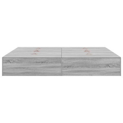 Storage Bed Frame Grey Sonoma 200 x 200 cm Engineered Wood
