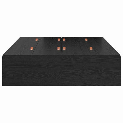 Storage Bed Frame Black Oak 120 x 200 cm Engineered Wood