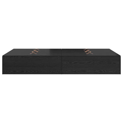Storage Bed Frame Black Oak 120 x 200 cm Engineered Wood