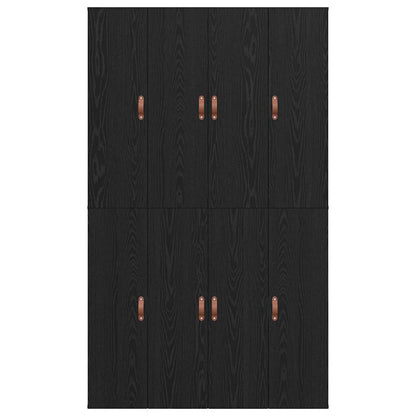 Storage Bed Frame Black Oak 120 x 200 cm Engineered Wood