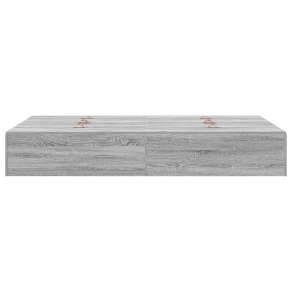 Storage Bed Frame Grey Sonoma 120 x 200 cm Engineered Wood