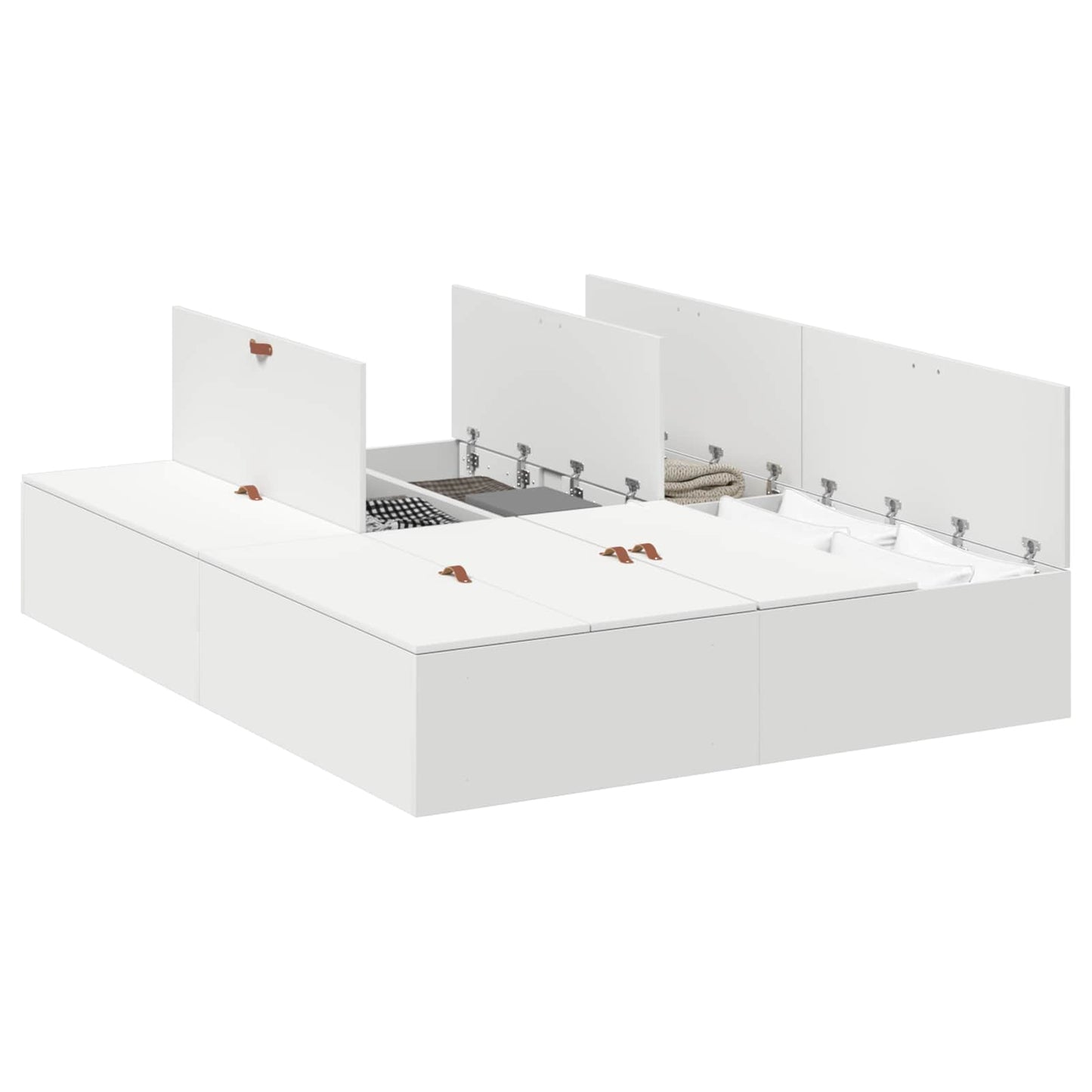 Storage Bed Frame White 140 x 200 cm Engineered Wood