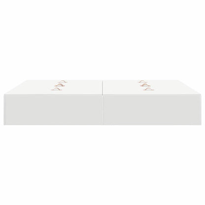 Storage Bed Frame White 140 x 200 cm Engineered Wood