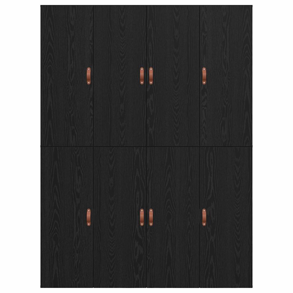 Storage Bed Frame Black Oak 140 x 200 cm Engineered Wood