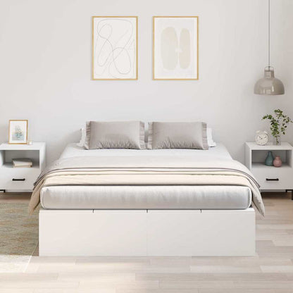 Storage Bed Frame White 150 x 200 cm Engineered Wood
