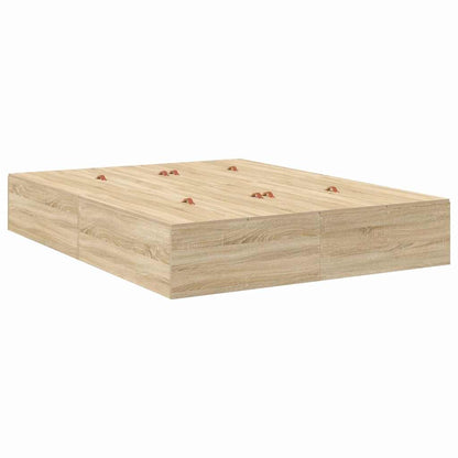 Storage Bed Frame Sonoma Oak 150 x 200 cm Engineered Wood