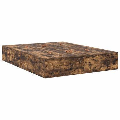 Storage Bed Frame Smoked Oak 150 x 200 cm Engineered Wood
