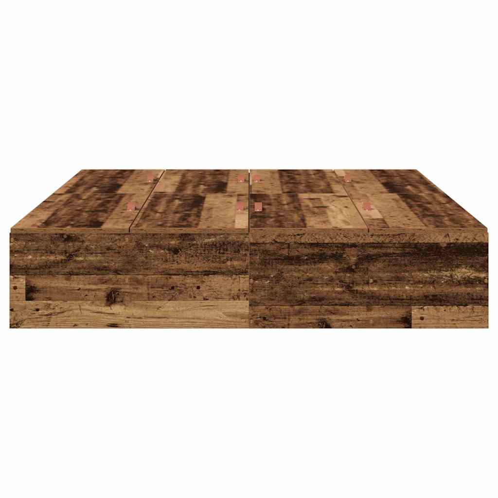 Storage Bed Frame Old Wood 150 x 200 cm Engineered Wood