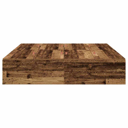 Storage Bed Frame Old Wood 150 x 200 cm Engineered Wood