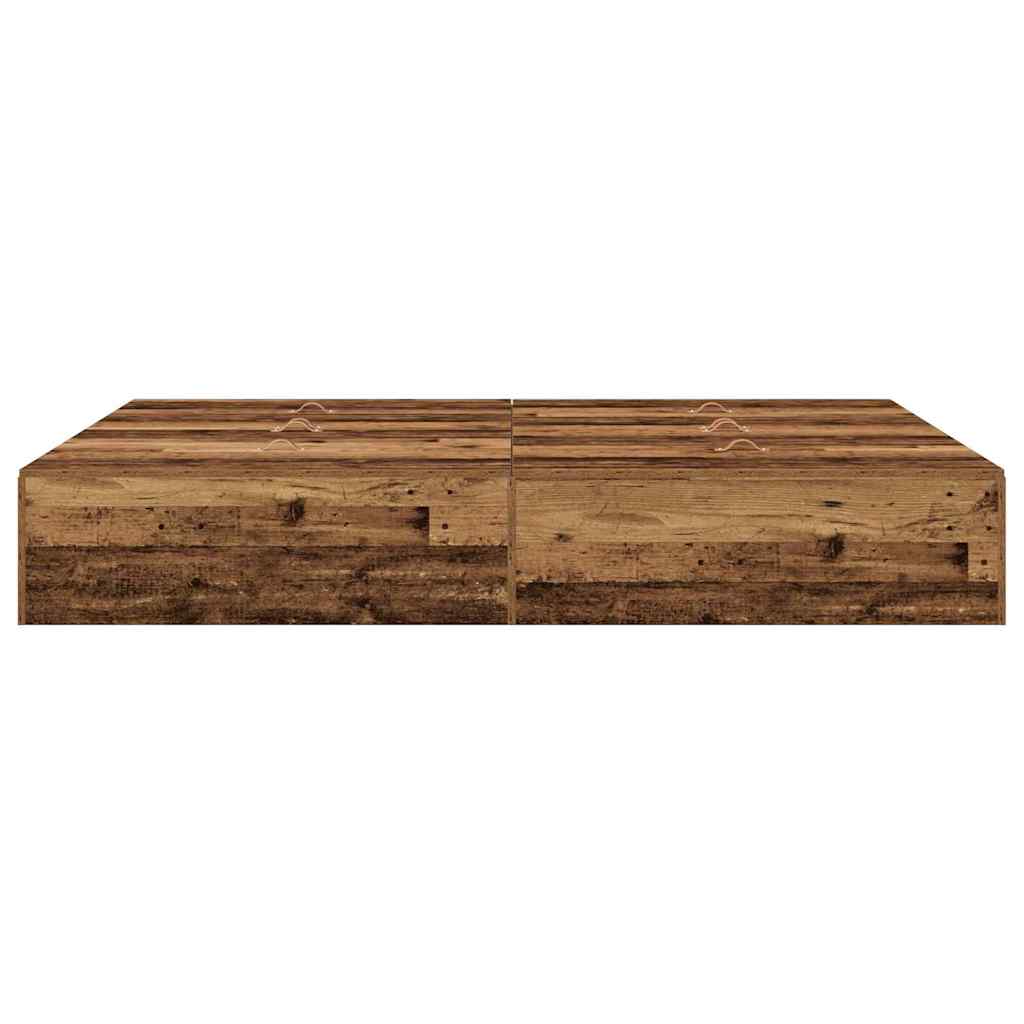 Storage Bed Frame Old Wood 150 x 200 cm Engineered Wood