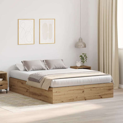 Storage Bed Frame Artisan Oak 150 x 200 cm Engineered Wood