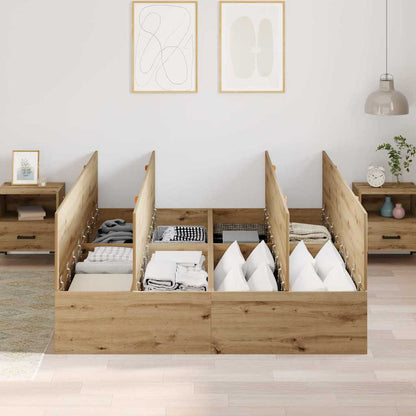 Storage Bed Frame Artisan Oak 150 x 200 cm Engineered Wood