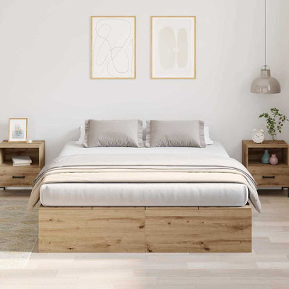 Storage Bed Frame Artisan Oak 150 x 200 cm Engineered Wood