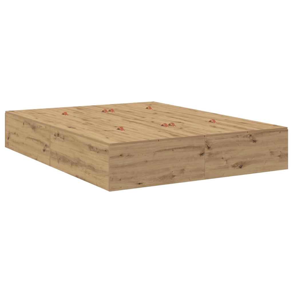 Storage Bed Frame Artisan Oak 150 x 200 cm Engineered Wood