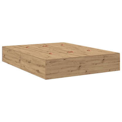 Storage Bed Frame Artisan Oak 150 x 200 cm Engineered Wood