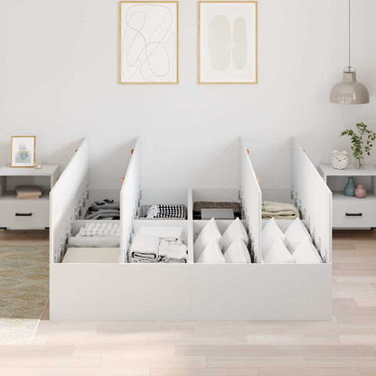 Storage Bed Frame White 160 x 200 cm Engineered Wood