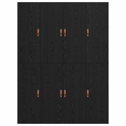Storage Bed Frame Black Oak 160 x 200 cm Engineered Wood