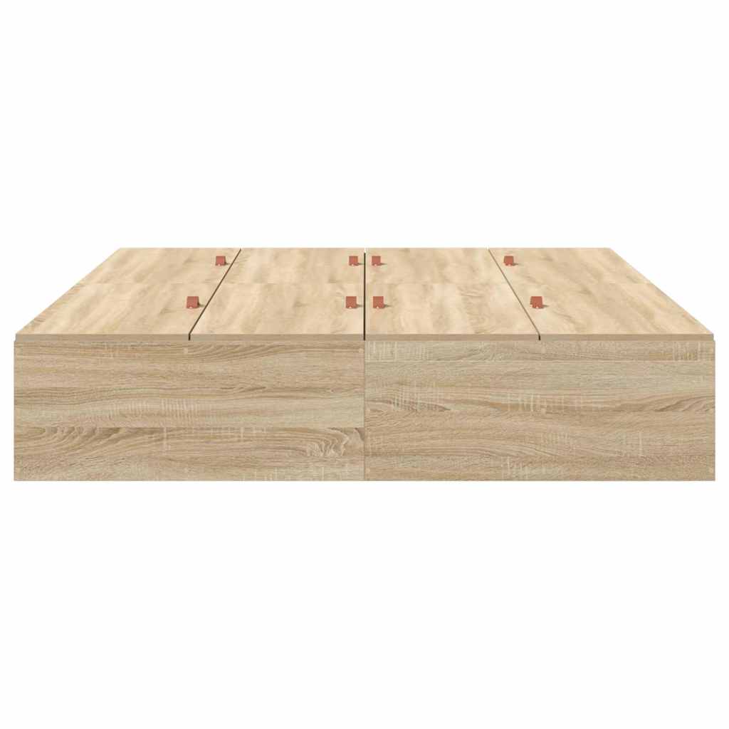 Storage Bed Frame Sonoma Oak 160 x 200 cm Engineered Wood