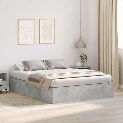 Storage Bed Frame Concrete Grey 160 x 200 cm Engineered Wood