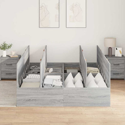 Storage Bed Frame Grey Sonoma 160 x 200 cm Engineered Wood