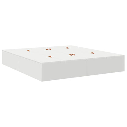 Storage Bed Frame White 180 x 200 cm Engineered Wood