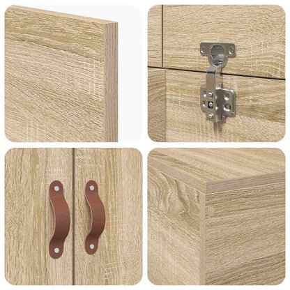 Storage Bed Frame Sonoma Oak 90 x 190 cm Engineered Wood