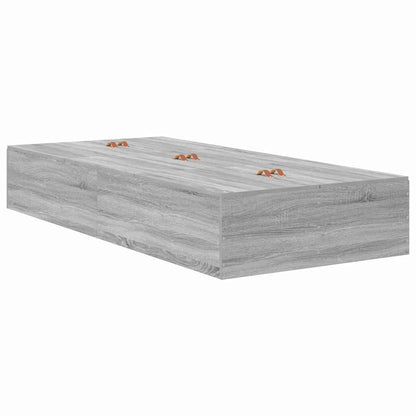Storage Bed Frame Grey Sonoma 90 x 190 cm Engineered Wood