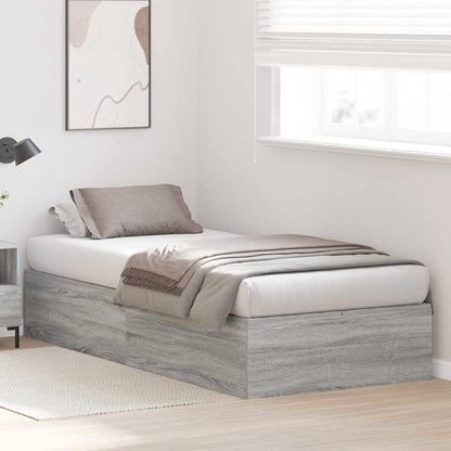 Storage Bed Frame Grey Sonoma 70 x 190 cm Engineered Wood