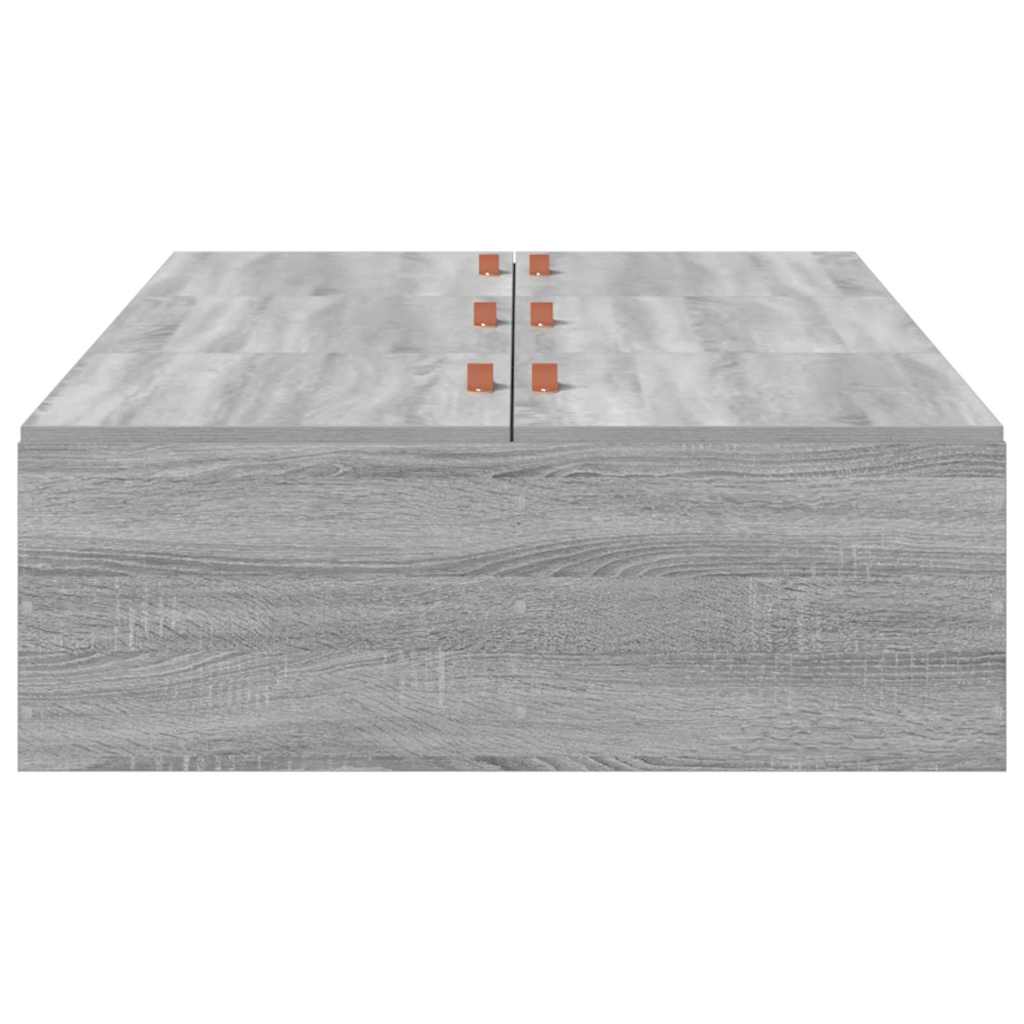 Storage Bed Frame Grey Sonoma 70 x 190 cm Engineered Wood