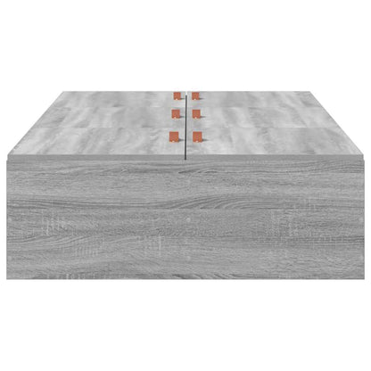 Storage Bed Frame Grey Sonoma 70 x 190 cm Engineered Wood