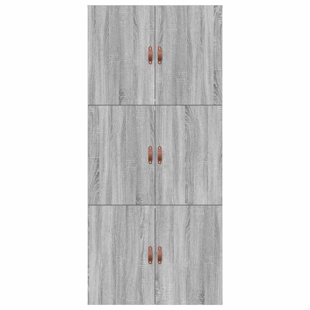 Storage Bed Frame Grey Sonoma 70 x 190 cm Engineered Wood
