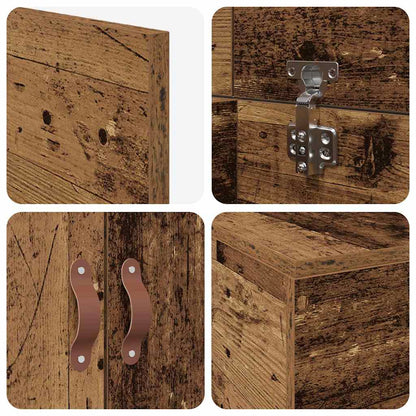 Storage Bed Frame Old Wood 70 x 190 cm Engineered Wood