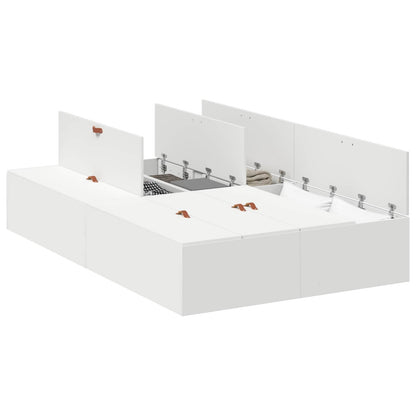 Storage Bed Frame White 120 x 190 cm Engineered Wood