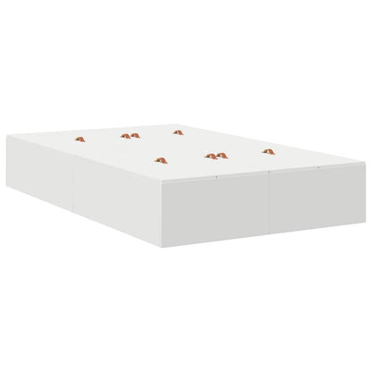 Storage Bed Frame White 120 x 190 cm Engineered Wood