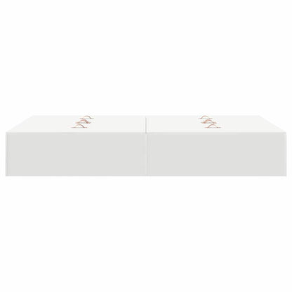 Storage Bed Frame White 120 x 190 cm Engineered Wood