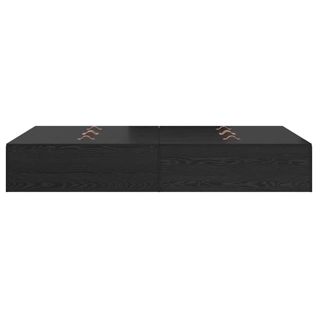 Storage Bed Frame Black Oak 120 x 190 cm Engineered Wood
