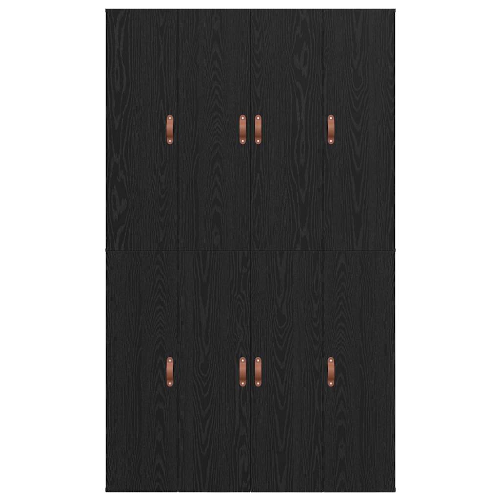 Storage Bed Frame Black Oak 120 x 190 cm Engineered Wood