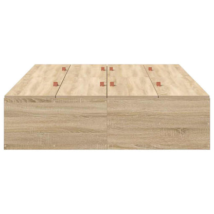 Storage Bed Frame Sonoma Oak 120 x 190 cm Engineered Wood