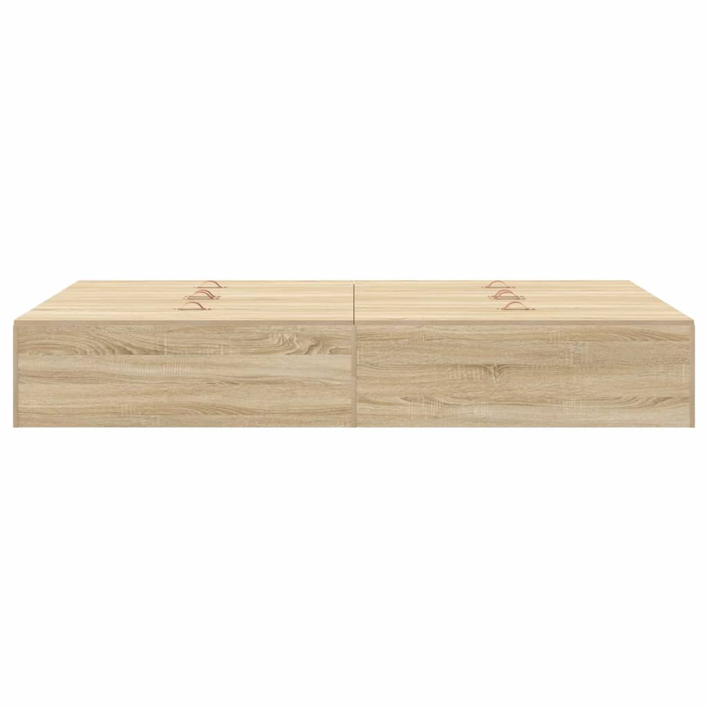 Storage Bed Frame Sonoma Oak 120 x 190 cm Engineered Wood