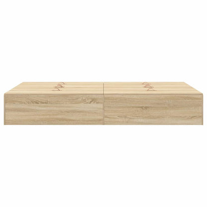 Storage Bed Frame Sonoma Oak 120 x 190 cm Engineered Wood
