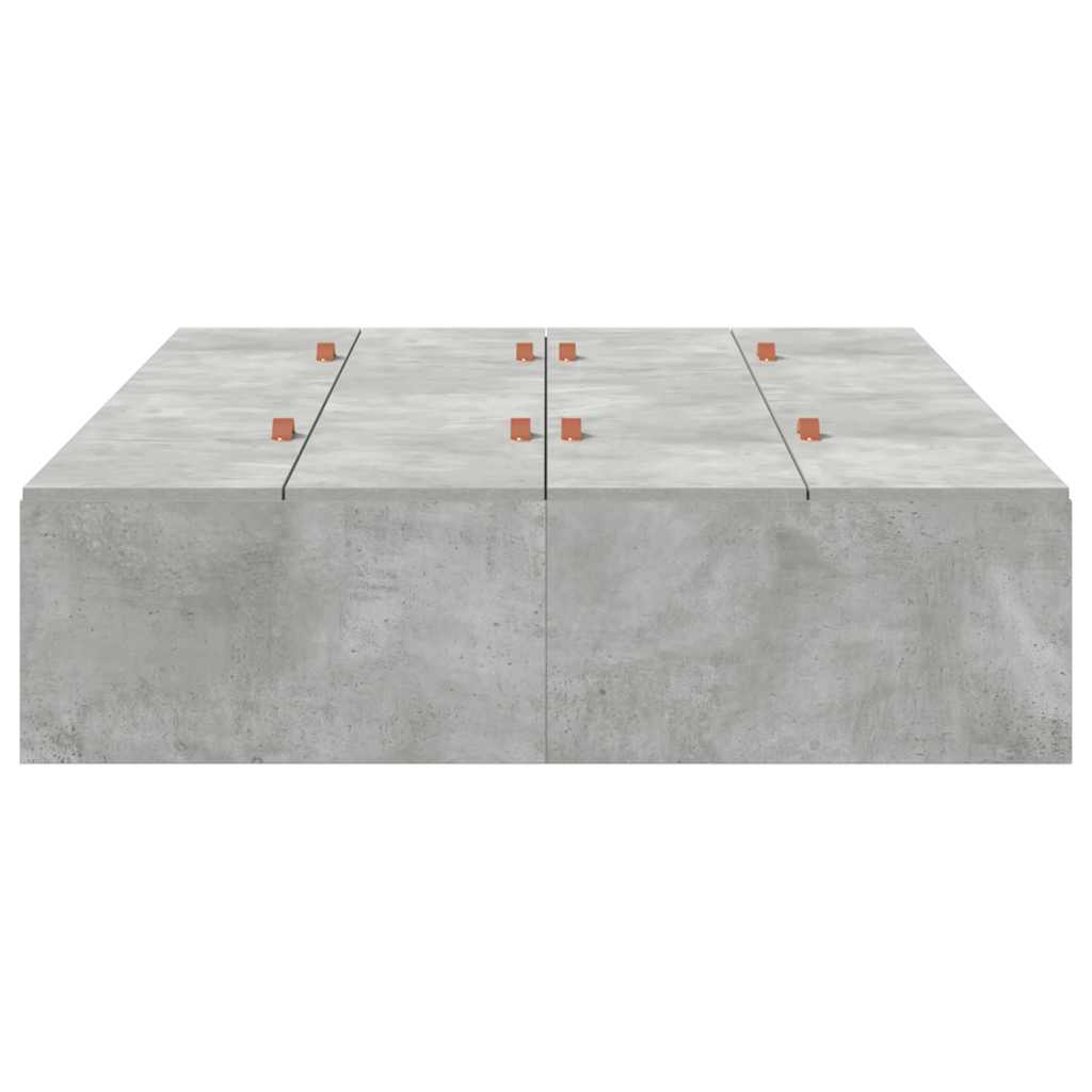 Storage Bed Frame Concrete Grey 120 x 190 cm Engineered Wood