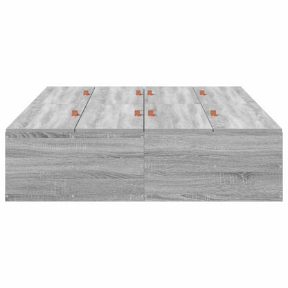 Storage Bed Frame Grey Sonoma 120 x 190 cm Engineered Wood