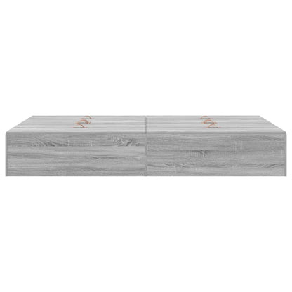 Storage Bed Frame Grey Sonoma 120 x 190 cm Engineered Wood