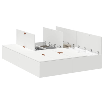 Storage Bed Frame White 140 x 190 cm Engineered Wood