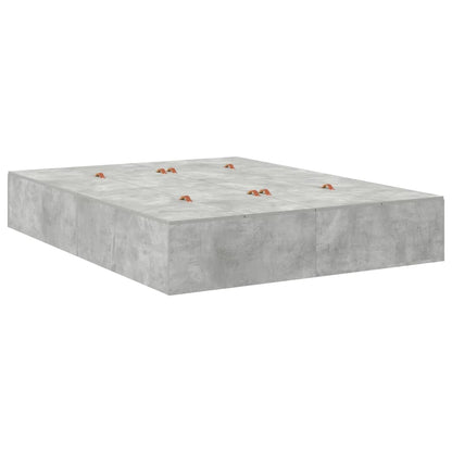 Storage Bed Frame Concrete Grey 140 x 190 cm Engineered Wood