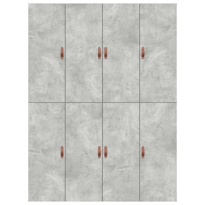 Storage Bed Frame Concrete Grey 140 x 190 cm Engineered Wood