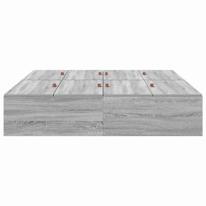 Storage Bed Frame Grey Sonoma 140 x 190 cm Engineered Wood